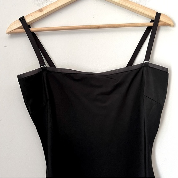 SPANX Black Satin Silky Mini Smoothing Slip Adjustable Removable Straps NEW L - Picture 2 of 9